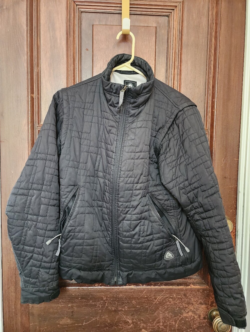 VTG Y2K Nike ACG Outer Layer 3 Convertible Blck Puffer Jacket 2-in-1 L (12-14)
